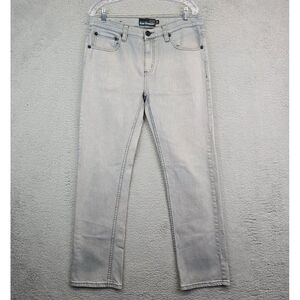 RSQ Jeans Men's 34x32 Gray White Washed New York Slim‎ Straight Denim